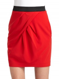 THE LOOKContrast banded waistFront asymmetrical pleatingDual seam pocketsExposed back zipper closureBack dartsTHE FITAbout 19 from waist to hemTHE MATERIAL91% polyester/9% polyurethaneFully linedCARE & ORIGINDry cleanImportedModel shown is 5'10 (177cm) wearing US size 4. THE LOOKContrast banded waistFront asymmetrical pleatingDual seam pocketsExposed back zipper closureBack dartsTHE FITAbout 19 from waist to hemTHE MATERIAL91% polyester/9% polyurethaneFully linedCARE & ORIGINDry cleanImportedModel shown is 5'10 (177cm) wearing US size 4.