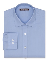Crafted in crisp, non-iron cotton, this regular fit dress shirt from Michael Kors brings sophisticated style to your everyday wardrobe. Crafted in crisp, non-iron cotton, this regular fit dress shirt from Michael Kors brings sophisticated style to your everyday wardrobe.