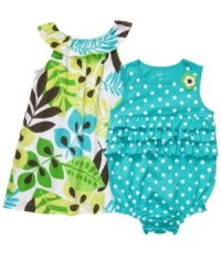 Take your pick. She'll be pretty in prints no matter which piece you put her in from this Carter's dress and bodysuit set. Take your pick. She'll be pretty in prints no matter which piece you put her in from this Carter's dress and bodysuit set.