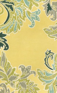 Liora Manne Ravella Ornamental Leaf Border Rug, 42-Inch by 66-Inch, Yellow Liora Manne Ravella Ornamental Leaf Border Rug, 42-Inch by 66-Inch, Yellow