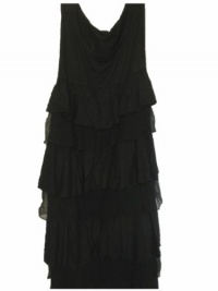 Juicy Couture Silk Chiffon Cascading Ruffle Dress Black - Size M Juicy Couture Silk Chiffon Cascading Ruffle Dress Black - Size M