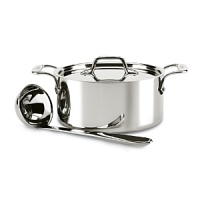 Maximize the flavors of your soups and stews with this sleek pot from All-Clad, featuring extra-tall sides to limit evaporation so your creations come out perfect every time. Accompanied by a well-designed ladle for an elegant pour.