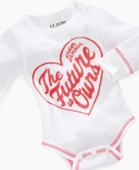 She'll love this sweet heart print and logo bodysuit by Under Armour. She'll love this sweet heart print and logo bodysuit by Under Armour.