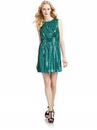 THE LOOKSequins, alloverRuched waistbandRaw silk chiffon trimSide zip closureBack keyhole with button closureTHE FITAbout 37 from shoulder to hemTHE MATERIALBody: polyesterSecond fabric: silkFully linedCARE & ORIGINDry cleanImportedModel shown is 5'10 (177cm) wearing US size 4. THE LOOKSequins, alloverRuched waistbandRaw silk chiffon trimSide zip closureBack keyhole with button closureTHE FITAbout 37 from shoulder to hemTHE MATERIALBody: polyesterSecond fabric: silkFully linedCARE & ORIGINDry cleanImportedModel shown is 5'10 (177cm) wearing US size 4.