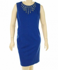 Calvin Klein Embellished Sleeveless Dress Lapis 18W Calvin Klein Embellished Sleeveless Dress Lapis 18W