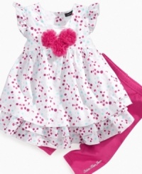 Teach her early that fashion is all about fun with this darling polka-dot dress and legging set from Calvin Klein Jeans. Teach her early that fashion is all about fun with this darling polka-dot dress and legging set from Calvin Klein Jeans.