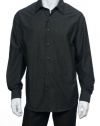 Van Heusen-Studio Slim Fit Black (dark gray) Heather LS Button Down Shirt