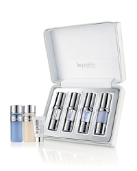 Reset your skin this season with La Prairies Powerfully Prepped Kit. This limited edition kit includes a full size Cellular Power Infusion and a powerful trio of La Prairie deluxe size essentials.Prepare your skin to be even more receptive to the 3 dimensional age defying ingredients of Cellular Power Infusion with the transformative treatments of Cellular Cleansing Water Eyes Face, Cellular Refining Lotion and our highly effective Cellular Microdermabrasion Cream. The results a younger, fresher more lifted appearance so you never have to look your age again!This set, a $558 retail value, contains the following items:Cellular Power Infusion, full size set (4 x 7.8 ml)Cellular Cleansing Water Eyes Face, 60mlCellular Refining Lotion, 60mlCellular Microdermabrasion Cream, 15ml Reset your skin this season with La Prairies Powerfully Prepped Kit. This limited edition kit includes a full size Cellular Power Infusion and a powerful trio of La Prairie deluxe size essentials.Prepare your skin to be even more receptive to the 3 dimensional age defying ingredients of Cellular Power Infusion with the transformative treatments of Cellular Cleansing Water Eyes Face, Cellular Refining Lotion and our highly effective Cellular Microdermabrasion Cream. The results a younger, fresher more lifted appearance so you never have to look your age again!This set, a $558 retail value, contains the following items:Cellular Power Infusion, full size set (4 x 7.8 ml)Cellular Cleansing Water Eyes Face, 60mlCellular Refining Lotion, 60mlCellular Microdermabrasion Cream, 15ml