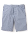 With a classic silhouette and a light blue micro pinstripe print the Solitary Beckit shorts from Theory exude casual cool.