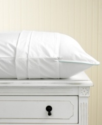Ward off dust mites, germs and other pesky intruders with Martha Stewart Collection's tough-as-nails pillow protector. Rest easy with ultra-breathable 330 thread count cotton cover that blocks microscopic particles for a peaceful night's sleep. Ward off dust mites, germs and other pesky intruders with Martha Stewart Collection's tough-as-nails pillow protector. Rest easy with ultra-breathable 330 thread count cotton cover that blocks microscopic particles for a peaceful night's sleep.