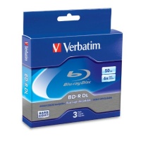 Verbatim 97237 50 GB 6x Blu-ray Double Layer Recordable Disc BD-R DL, 3-Disc Jewel Case Verbatim 97237 50 GB 6x Blu-ray Double Layer Recordable Disc BD-R DL, 3-Disc Jewel Case