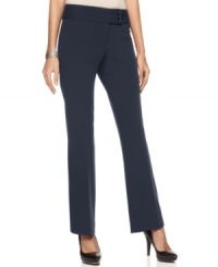 In a curvy fit, these slimming Alfani trousers are a wear-with-all wardrobe staple!