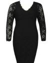 Adrianna Papell Women's Plus-size Long Sleeve Lace Dress-22w