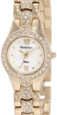 Armitron Women's 75/3998MPGP Swarovski Crystal Accented Gold-Tone Mother-Of-Pearl Dial Bracelet Watch Armitron Women's 75/3998MPGP Swarovski Crystal Accented Gold-Tone Mother-Of-Pearl Dial Bracelet Watch