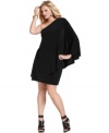 Unleash your inner goddess with MICHAEL Michael Kors' one-shoulder plus size dress, accented by flattering draping-- wear it from dinner to dancing!