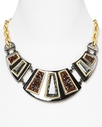 Bolder is better. Bring statement style to your outfits with this striking bib necklace from Carolee Lux, crafted in gold plate and accented by a collar of drusy gemstones. Bolder is better. Bring statement style to your outfits with this striking bib necklace from Carolee Lux, crafted in gold plate and accented by a collar of drusy gemstones.