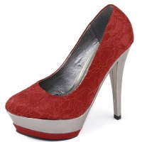Allen's Gossip-2 Red Lace Double Platform Pumps, Size: 5.5 M US Allen's Gossip-2 Red Lace Double Platform Pumps, Size: 5.5 M US