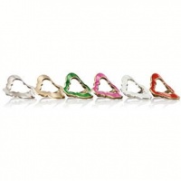 Kim Seybert Tile Set of Four Napkin Rings - White/Silver Kim Seybert Tile Set of Four Napkin Rings - White/Silver