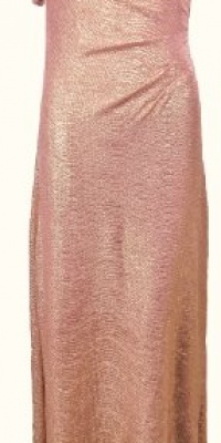 Hailey Adrianna Papell Women's Metallic One Shoulder Long Dress 4