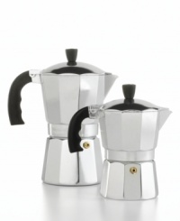 Every sip so satisfying, you'll wonder how you made coffee any other way. Designed for the stovetop, this classic espresso-coffee maker upholds a tasty tradition, brewing up to 6 perfect, piping hot cups in just minutes. Every sip so satisfying, you'll wonder how you made coffee any other way. Designed for the stovetop, this classic espresso-coffee maker upholds a tasty tradition, brewing up to 6 perfect, piping hot cups in just minutes.