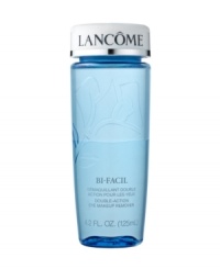 Double-phase, fresh-as-water liquid eye makeup remover. Activates when shaken to gently whisk away even waterproof eye makeup, while conditioning and refreshing the skin. Ideal for sensitive skin and contact lens wearers. Leaves eyes feeling cool and relaxed, with no oily residue. Ophthalmologist-tested for safety. Double-phase, fresh-as-water liquid eye makeup remover. Activates when shaken to gently whisk away even waterproof eye makeup, while conditioning and refreshing the skin. Ideal for sensitive skin and contact lens wearers. Leaves eyes feeling cool and relaxed, with no oily residue. Ophthalmologist-tested for safety.
