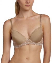 Calvin Klein Women's Seductive Comfort Customized Lift Bra W/Lace Wing,Dune/New Porcelain Cross Dye,38DD