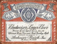 Budweiser Historic Label Distressed Retro Vintage Tin Sign , 16x13 Budweiser Historic Label Distressed Retro Vintage Tin Sign , 16x13