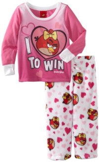 AME Sleepwear Girls 7-16 I Love Angry Birds Pajama Set, Multi, 10 AME Sleepwear Girls 7-16 I Love Angry Birds Pajama Set, Multi, 10