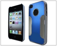 Premium Chrome Aluminum Skin Hard Back Case Cover for Apple iPhone 4 4G 4S Silver&Blue Premium Chrome Aluminum Skin Hard Back Case Cover for Apple iPhone 4 4G 4S Silver&Blue