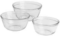 Anchor Hocking 3-Piece Mixing Bowl Set, Clear Anchor Hocking 3-Piece Mixing Bowl Set, Clear