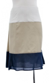 Anne Klein Cotton/Silk Blend Sand Dune Color Block A-Line Skirt 16W Anne Klein Cotton/Silk Blend Sand Dune Color Block A-Line Skirt 16W