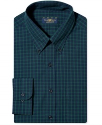 Use this plaid Club Room dress shirt to play up any solid layer for spot-on desk-to-dinner attire. Use this plaid Club Room dress shirt to play up any solid layer for spot-on desk-to-dinner attire.
