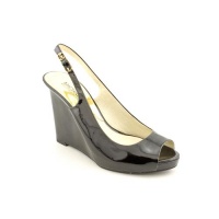 Michael Kors Kacie Wedge Womens Size 7.5 Black Patent Leather Wedges Shoes Michael Kors Kacie Wedge Womens Size 7.5 Black Patent Leather Wedges Shoes