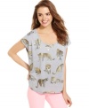 The wild life: prowling jaguars add jungle-loving cool to this high-low top from Pretty Rebellious!