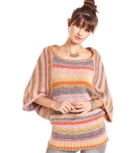 Your multicolor dream knit has arrived! Flaunting standout sleeves and a cozy, tunic design, REIGN's striped sweater makes a major impact. Your multicolor dream knit has arrived! Flaunting standout sleeves and a cozy, tunic design, REIGN's striped sweater makes a major impact.