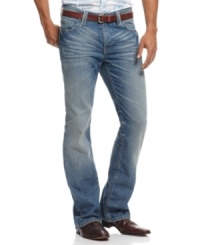 Step up your denim game with a pair of these washed and whiskered jeans from INC International Concepts. Step up your denim game with a pair of these washed and whiskered jeans from INC International Concepts.