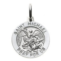 Christmas Gifts Bling Jewelry Sterling Silver Saint Michael Medal Round Pendant