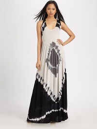 The epitome of Bohemian ease, this flowy knit has an eclectic tie-dyed pattern and alluring cutout back.ScoopneckFront and back diagonal shirring flatters the figureCutout detail at deep scoop backAbout 38 from natural waistRayonHand washImportedModel shown is 5'11 (180cm) wearing US size Small. The epitome of Bohemian ease, this flowy knit has an eclectic tie-dyed pattern and alluring cutout back.ScoopneckFront and back diagonal shirring flatters the figureCutout detail at deep scoop backAbout 38 from natural waistRayonHand washImportedModel shown is 5'11 (180cm) wearing US size Small.