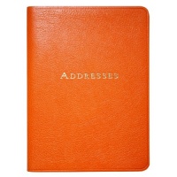 7-Inch Leather Bound Desk Address Book, Orange Italian Leather 7-Inch Leather Bound Desk Address Book, Orange Italian Leather