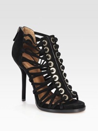 A tall stiletto heel lifts this gladiator-inspired platform design in luxe Italian suede with shiny goldtone details. Self-covered heel, 4¾ (120mm)Stacked and suede-covered platform, ¾ (20mm)Compares to a 4 heel (100mm)Suede upperBack zipLeather lining and solePadded insoleMade in Italy A tall stiletto heel lifts this gladiator-inspired platform design in luxe Italian suede with shiny goldtone details. Self-covered heel, 4¾ (120mm)Stacked and suede-covered platform, ¾ (20mm)Compares to a 4 heel (100mm)Suede upperBack zipLeather lining and solePadded insoleMade in Italy