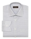 Canali Silver Small Check Dress Shirt - Contemporary Fit, Barrel Cuff