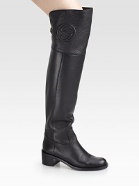 Over-the-knee pebbled leather style finished with the signature GG logo. Stacked heel, 2 (50mm)Shaft, 22½Leg circumference, 15Leather upperPull-on styleLeather lining and solePadded insoleMade in Italy Over-the-knee pebbled leather style finished with the signature GG logo. Stacked heel, 2 (50mm)Shaft, 22½Leg circumference, 15Leather upperPull-on styleLeather lining and solePadded insoleMade in Italy