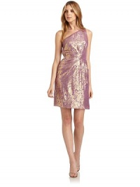 THE LOOKAllover metallic printOne-shoulder style with bow detailSide zip with hook-and-eye closureTHE FITAbout 37 from shoulder to hemTHE MATERIAL60% silk/40% metallic fibersCARE & ORIGINDry cleanMade in ItalyModel shown is 5'10½ (179cm) wearing US size 4. THE LOOKAllover metallic printOne-shoulder style with bow detailSide zip with hook-and-eye closureTHE FITAbout 37 from shoulder to hemTHE MATERIAL60% silk/40% metallic fibersCARE & ORIGINDry cleanMade in ItalyModel shown is 5'10½ (179cm) wearing US size 4.