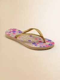 Everyone's favorite flip flops, now for your little one, gets an update with a vibrant design and thin straps for added comfort and style.Slip-on stylePVC upperRubber soleMade in Brazil Everyone's favorite flip flops, now for your little one, gets an update with a vibrant design and thin straps for added comfort and style.Slip-on stylePVC upperRubber soleMade in Brazil