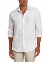 Cubavera Men's Long Sleeve Linen Shirt With Floral Print