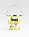 An adorable galvanized bucket is the perfect place for a pup's treats or playthings. It's also a clever gift basket, ready to fill and give to a favorite doglover. Top handle 5½H X 6½ diam. Made in USA Please note: Each bucket is made to order, so please allow 3-4 weeks for delivery. 