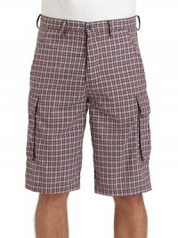 THE LOOKPlaid designBanded waist with belt loopsConcealed button flySide seam pocketsConcealed button flap cargo pocketsBack dartsBack concealed button flap pocketsTHE FITRise, about 12Inseam, about 12½THE MATERIALCottonPartially lined THE LOOKPlaid designBanded waist with belt loopsConcealed button flySide seam pocketsConcealed button flap cargo pocketsBack dartsBack concealed button flap pocketsTHE FITRise, about 12Inseam, about 12½THE MATERIALCottonPartially lined