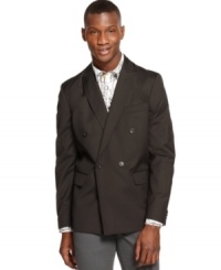 Choose this American Rag double-breasted blazer to look twice as sharp on every occasion. Choose this American Rag double-breasted blazer to look twice as sharp on every occasion.