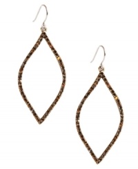 Moroccan mystique. This pair of oblong-shaped drop earrings from Lucky Brand takes inspiration from the African nation in a bold direction. Crafted from gold-tone mixed metal with glass pave accents. Approximate drop: 1-7/8 inches. Moroccan mystique. This pair of oblong-shaped drop earrings from Lucky Brand takes inspiration from the African nation in a bold direction. Crafted from gold-tone mixed metal with glass pave accents. Approximate drop: 1-7/8 inches.