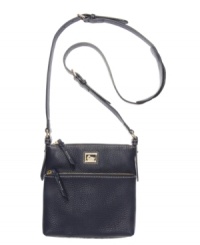 Dooney & Bourke's Dillen II Letter Carrier purse inspires in rich leather that goes with nearly everything. Dooney & Bourke's Dillen II Letter Carrier purse inspires in rich leather that goes with nearly everything.